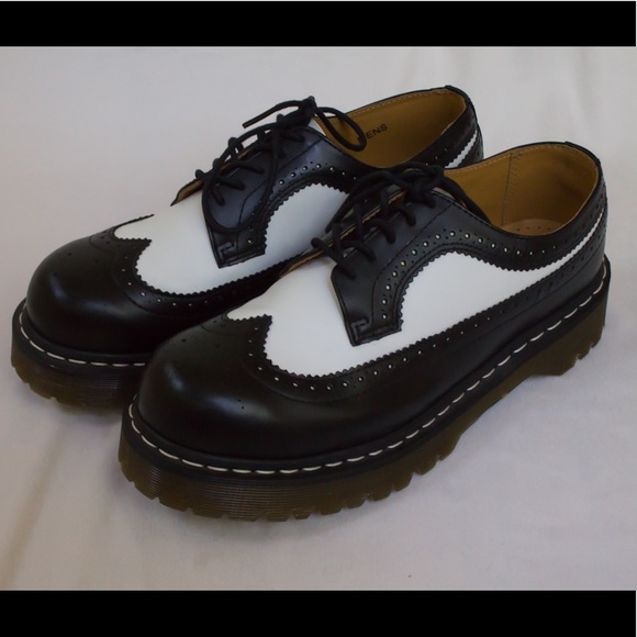 doc martens wingtips black white